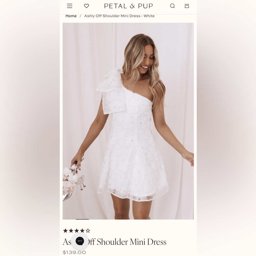Petal & Pup White One-Shoulder Dress